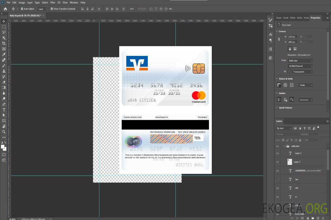 Allemagne Volksbank mastercard template Allemagne Volksbank mastercard template
